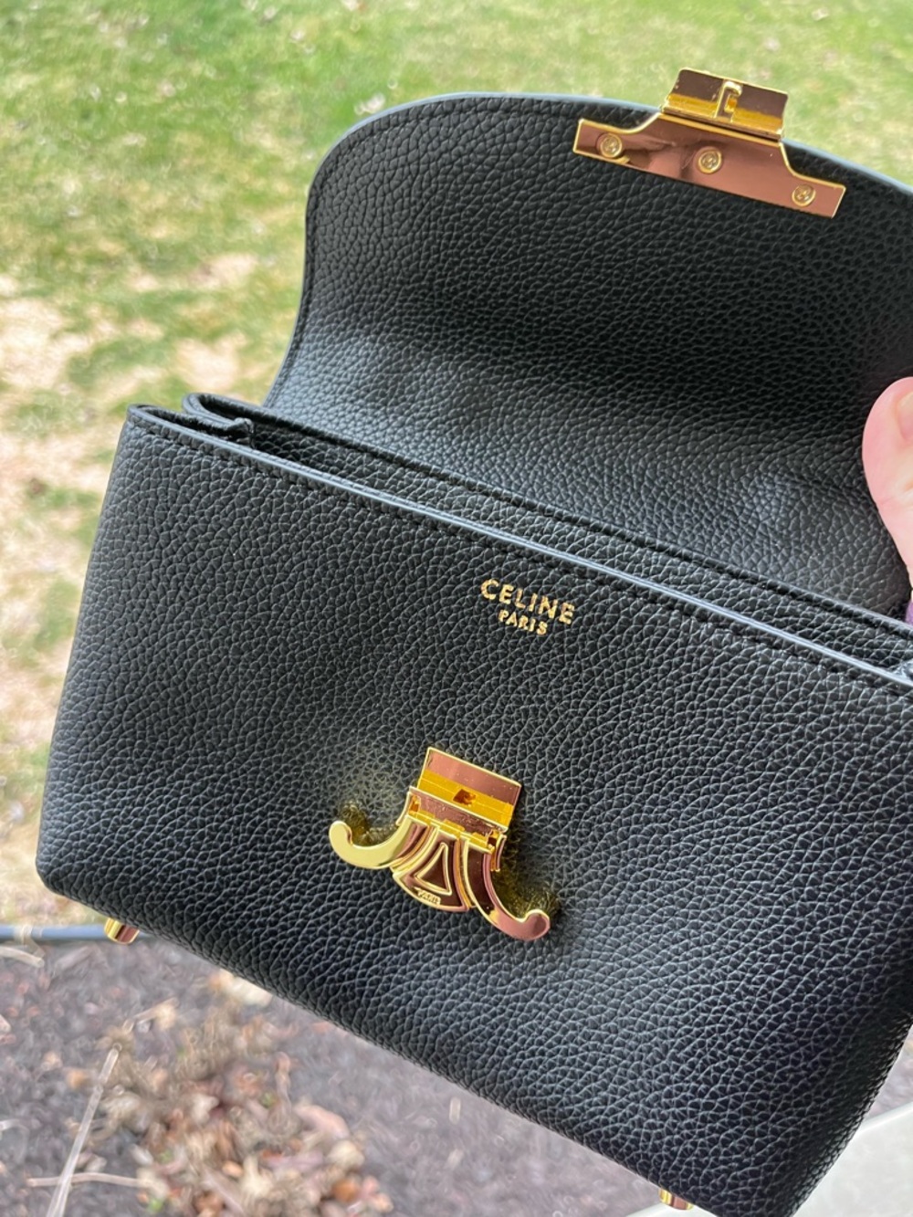 Celine nino handbag black gold crossbody purse bag NWOT - Picture 3 of 9